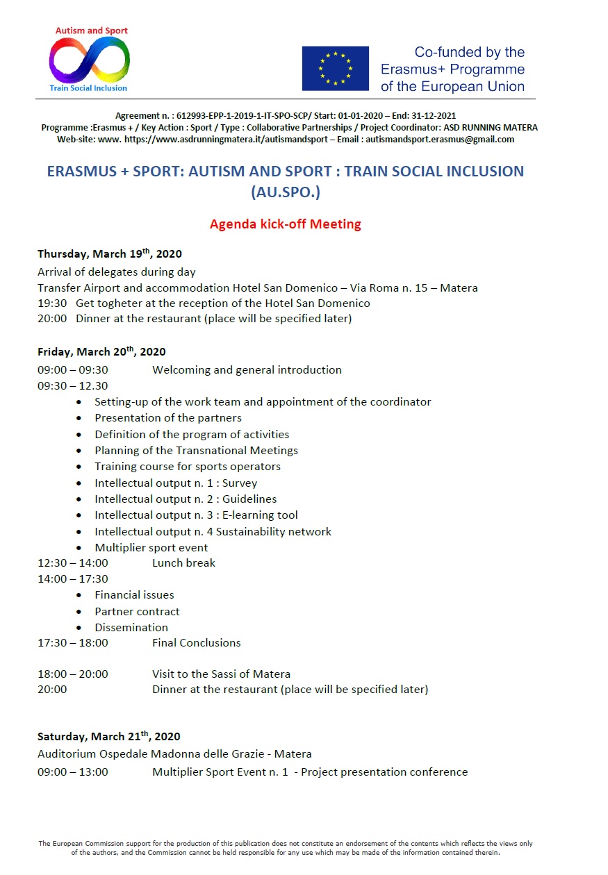 Agenda Kick Off Meeting